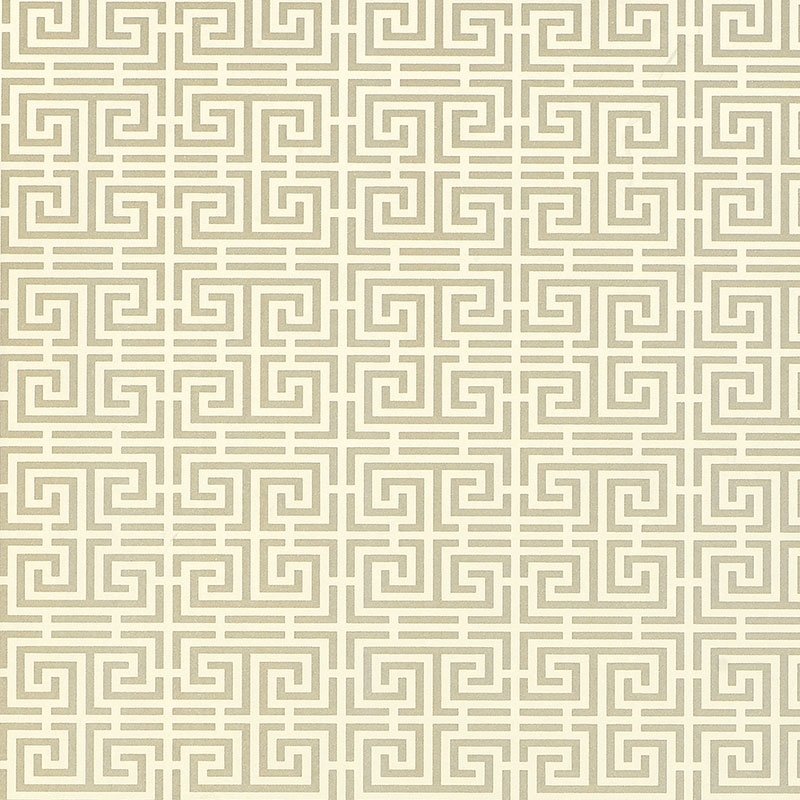 Shop 5004162 Chinois Fret Pewter Schumacher Wallpaper
