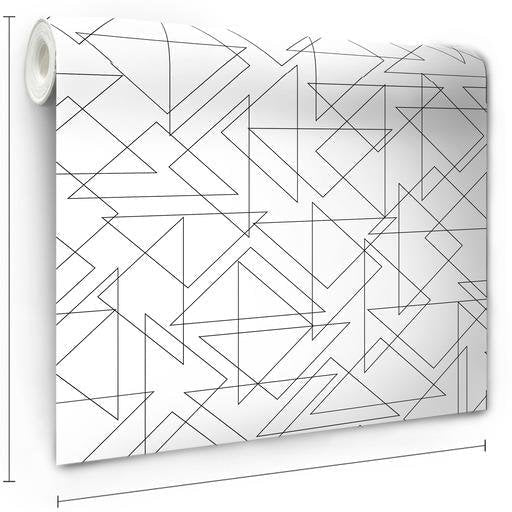 Find Psw1060Rl Geometrics Geometric Black Peel And Stick Wallpaper