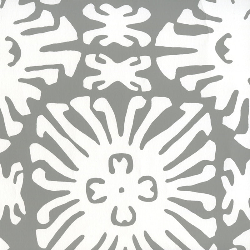 Order 2485WP-06 Sigourney Reverse Small Scale Gray on White by Quadrille Wallpaper