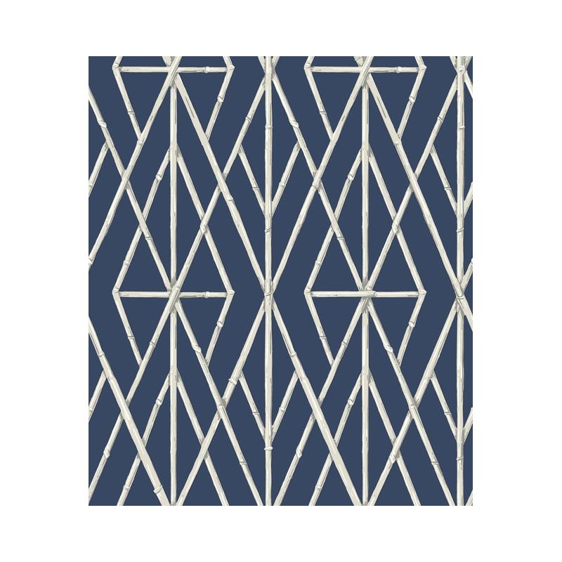Sample CV4449 Water's Edge Resource Library, Riviera Bamboo Trellis Navy York Wallpaper