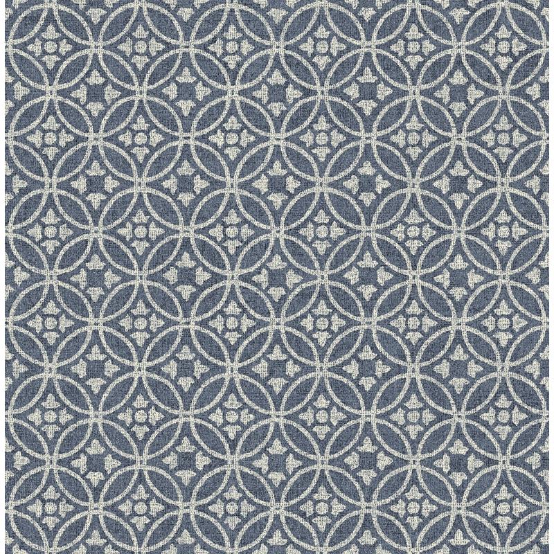 Sample 2970-26137 Revival, Larsson Indigo Ogee Wallpaper by A-Street Prints Wallpaper