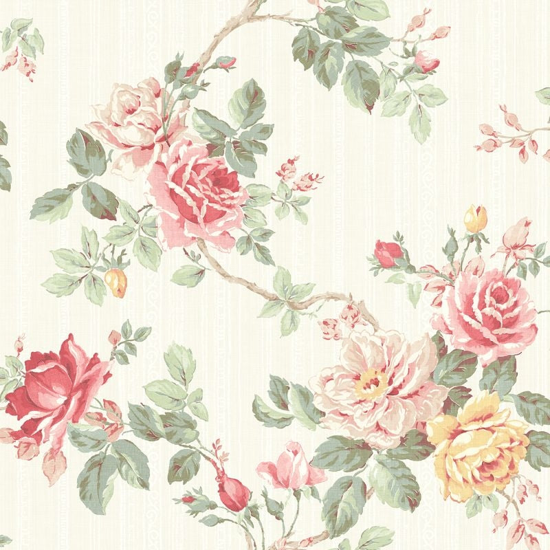 Looking FS51311 Spring Garden Rose Trail by Wallquest Wallpaper