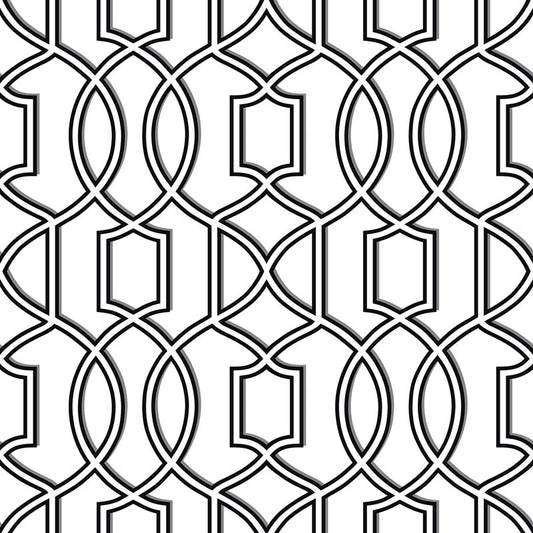 Find NU1696 Uptown Trellis Black/White Graphics Peel and Stick by Wallpaper