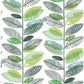 Search 2904-25681 Fresh Start Kitchen & Bath Nyssa Green Leaves Wallpaper Green Brewster