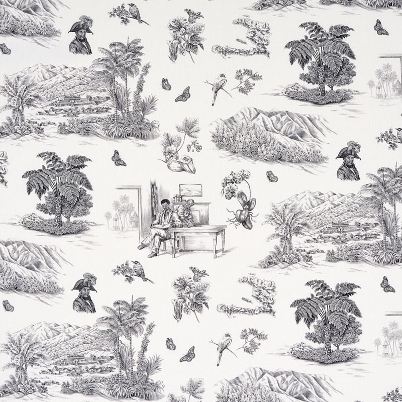 Purchase sample of 180270 Toussaint Toile, Black by Schumacher Fabric