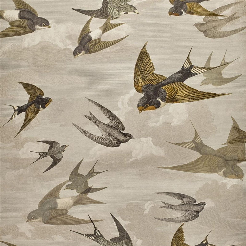 Acquire PJD6003/03 Chimney Swallows Sepia by Designer Guild Wallpaper