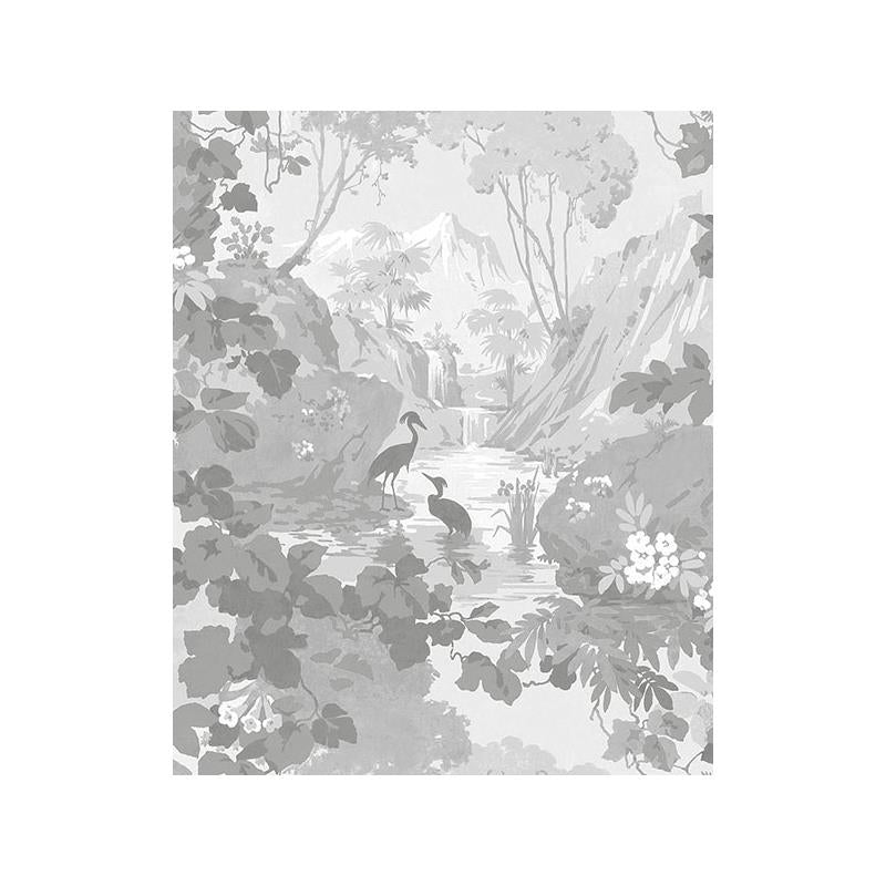 Sample M1677 Archive Collection, Eden Grey Crane Lagoon Wallpaper by Brewster