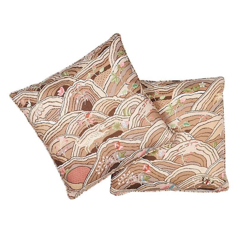 So17786005 Mottley Grid 20" Pillow Wren By Schumacher Furniture and Accessories