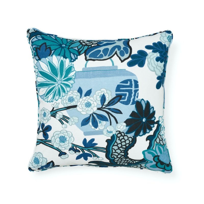 So17611904 Belvedere 18&quot; Pillow Sky By Schumacher Furniture and Accessories 1,So17611904 Belvedere 18&quot; Pillow Sky By Schumacher Furniture and Accessories 2