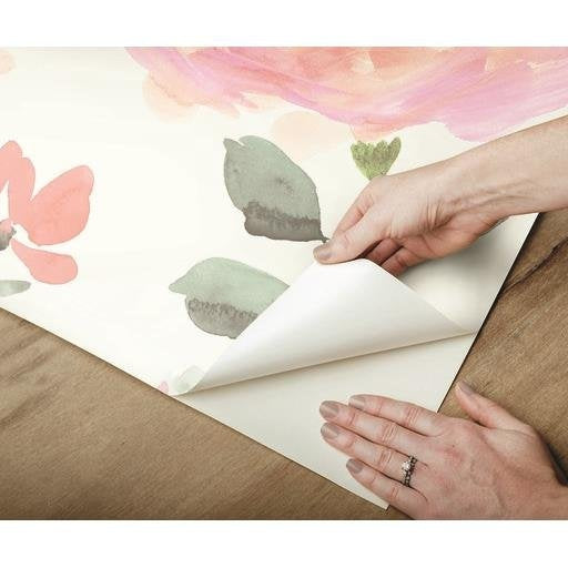 Acquire Psw1073Rl Watercolors Botanical Pink Peel And Stick Wallpaper