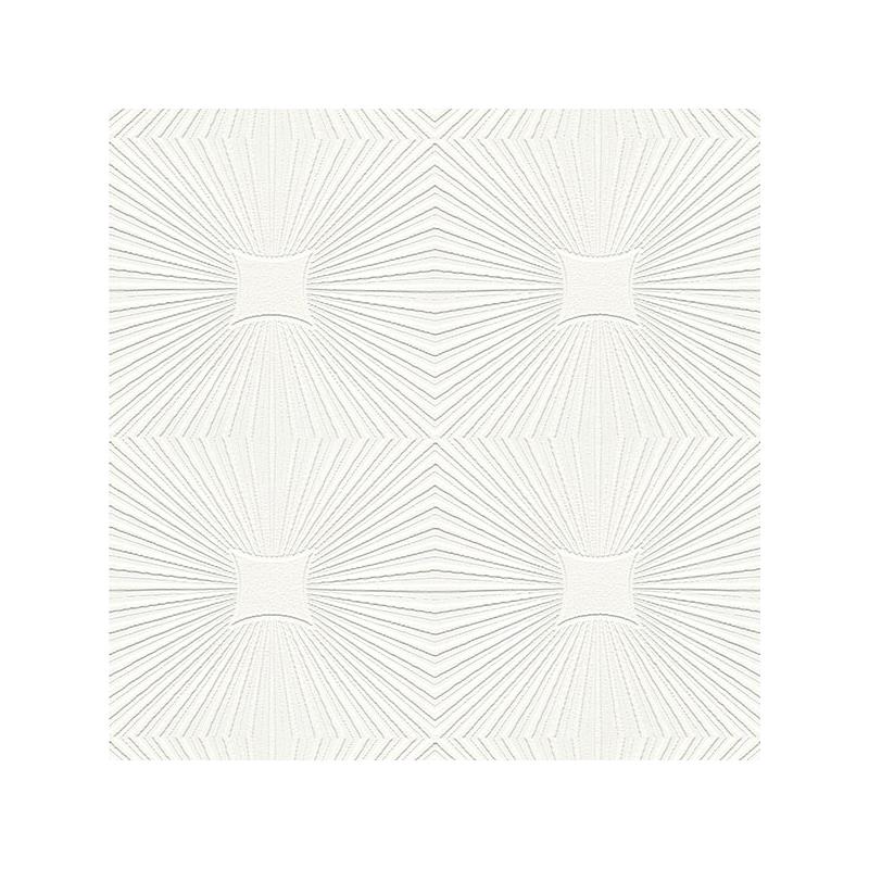 Sample 4000-6639-17 PaintWorks, Silvie White Tin Burst Paintable by Brewster Wallpaper