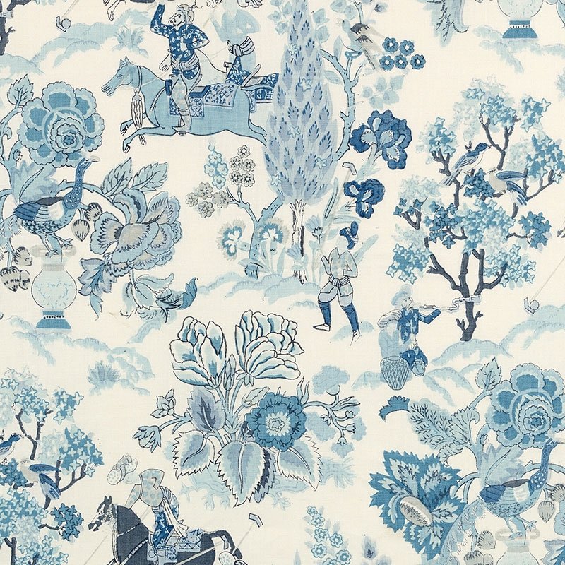Purchase sample of 173014 Persian Lancers, Porcelain by Schumacher Fabric