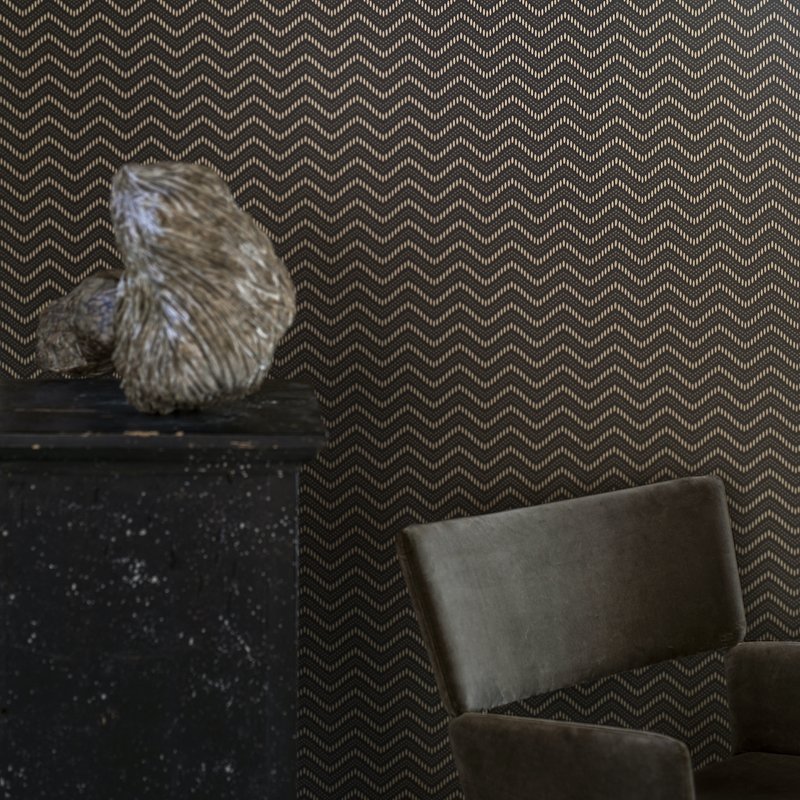 Find 6482 chevron dots brown and gold borastapeter wallpaper