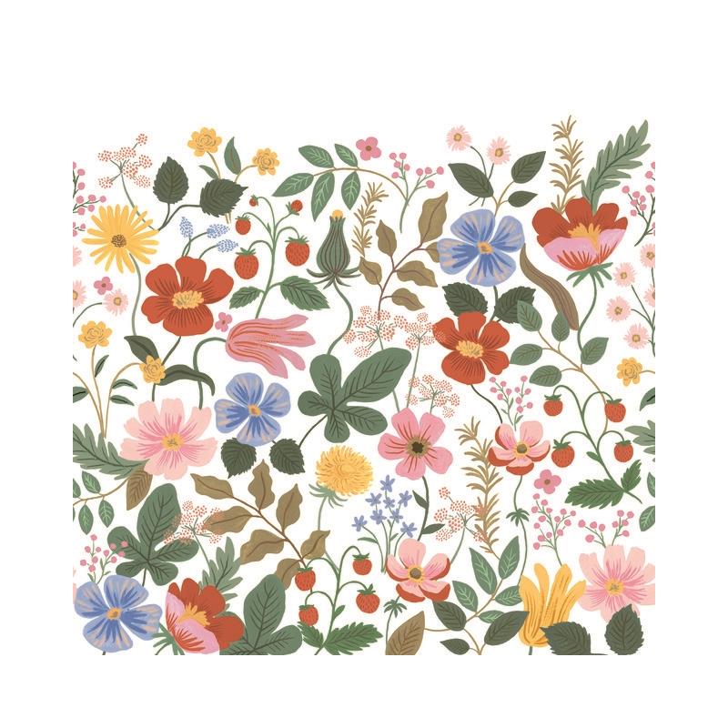 Sample PSW1334M York Premium Peel + Stick, Strawberry Fields Mural Peel and Stick White/Green York Wallpape