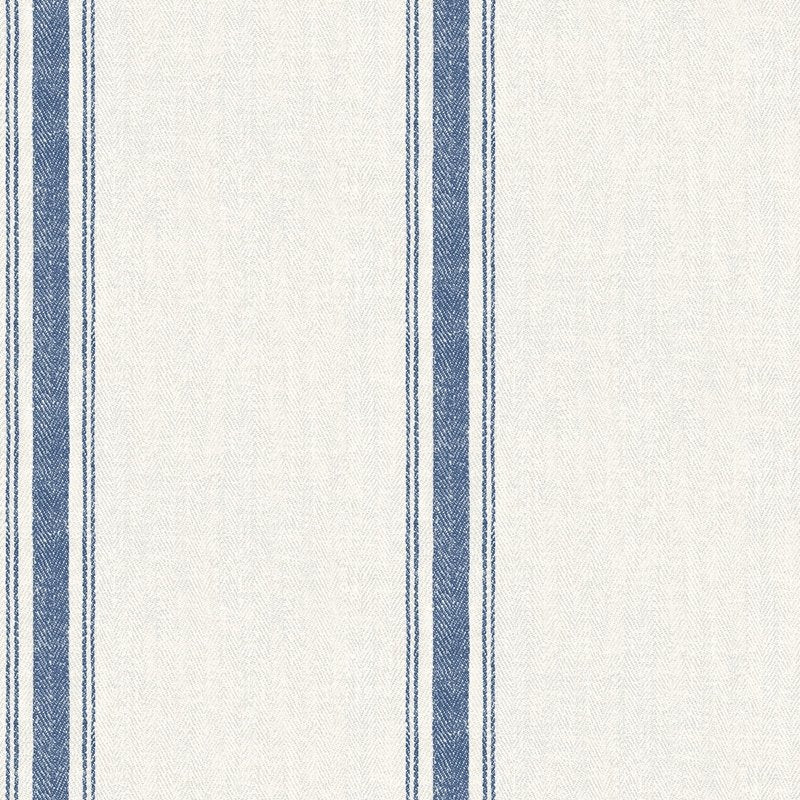 Purchase 3115-12462 Farmhouse Linette Blue Fabric Stripe Blue by Chesapeake Wallpaper