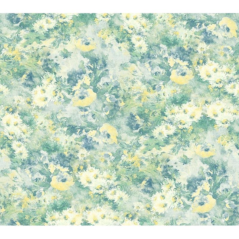Search FI71304 French Impressionist Blue Daisy by Seabrook Wallpaper