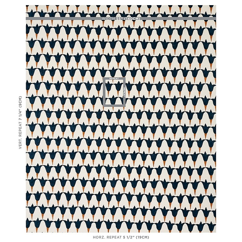 Buy 179822 Tulip Hand Block Midnight And Copper By Schumacher Fabric