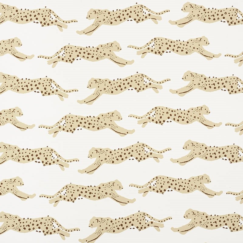 Buy 5009591 Leaping Leopards Sand Schumacher Wallpaper
