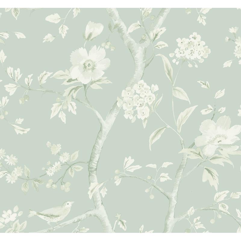 View LN11104 Luxe Retreat Southport Floral Trail Green by Seabrook Wallpaper