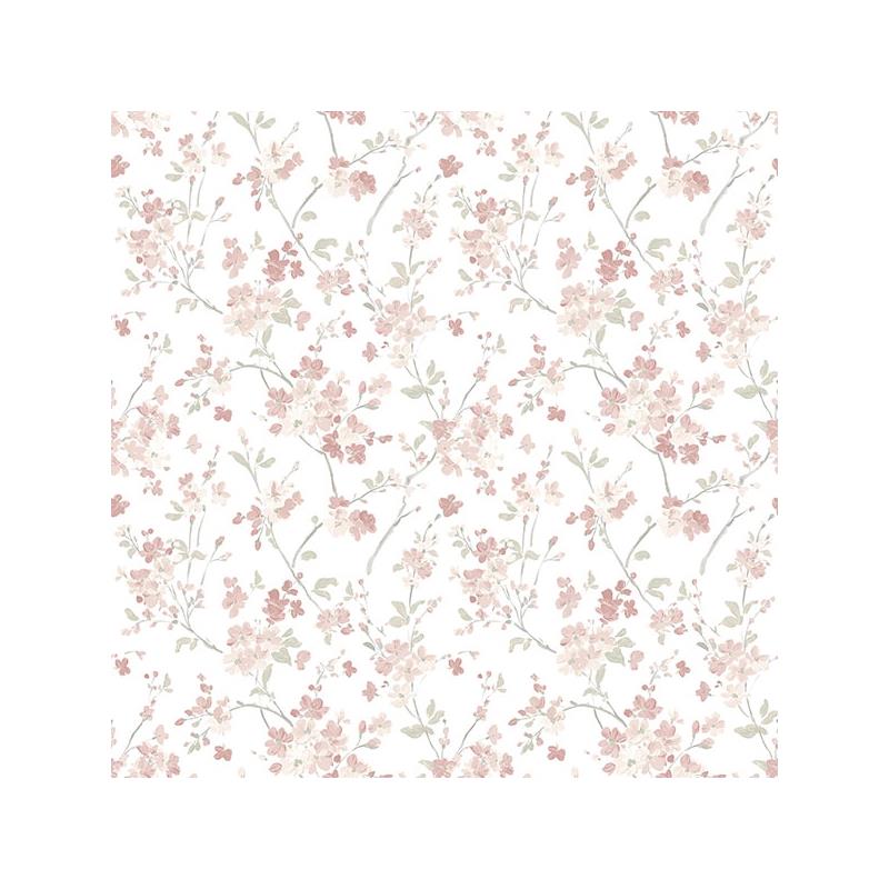Sample 3122-10908 Flora and Fauna Glinda Rose Floral Trail by Chesapeake Wallpaper