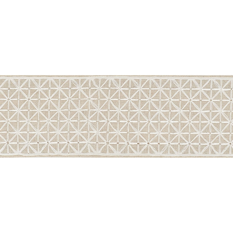 68645 | Directoire Tape, Ivory On Natural - Schumacher Fabric