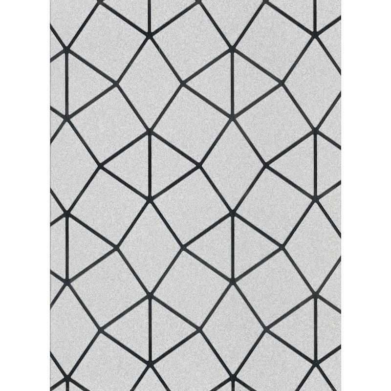 Sample 2904-42489 Fresh Start Kitchen and Bath, Albion Silver Geometric Wallpaper by Brewster