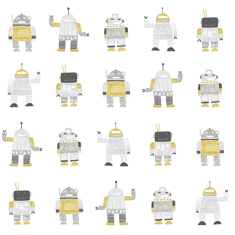 4060-138940 Fable Callum Gold Robots Wallpaper by Chesapeake,4060-138940 Fable Callum Gold Robots Wallpaper by Chesapeake2