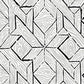 Sample 6280-05CWP Parquetry, Gray Black on Almost White by Quadrille Wallpaper