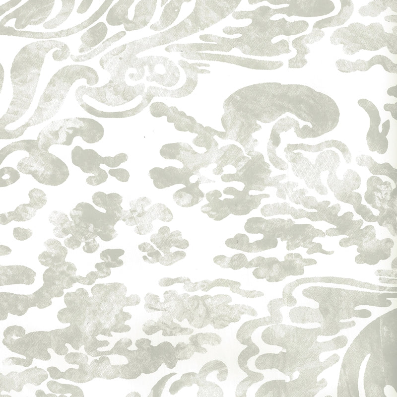 Sample 2330-41WP San Marco, Gray on Almost White by Quadrille Wallpaper