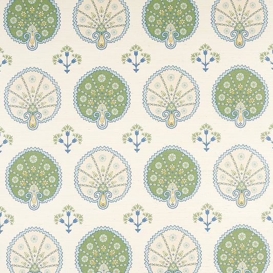 Search 5012280 Chamba Crown Sisal Green Schumacher Wallcovering Wallpaper