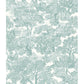 Sample 3115-12545 Farmhouse, Spinney Teal Toile by Chesapeake Wallpaper