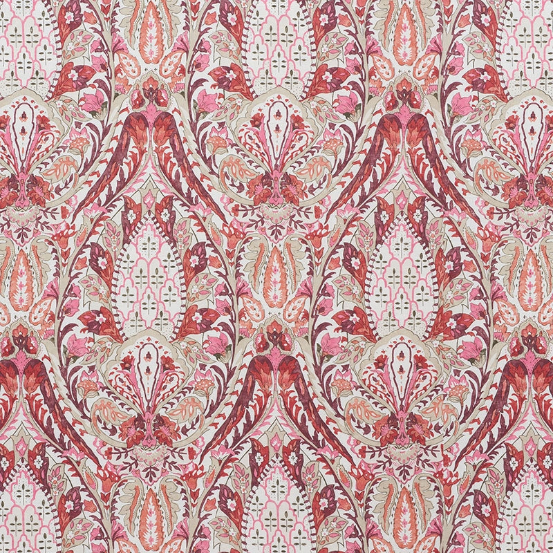 Purchase sample of 177672 Layla Paisley, Plum & Pink by Schumacher Fabric