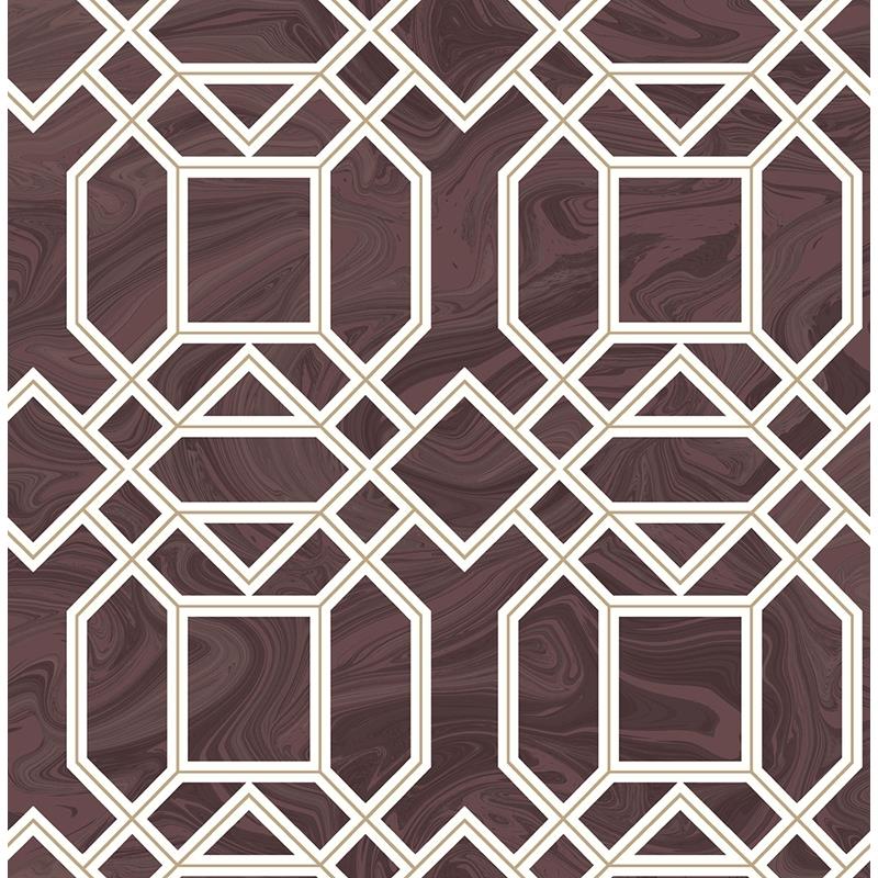 Shop 2763-24223 Moonlight Maroon Geometric A-Street Prints Wallpaper