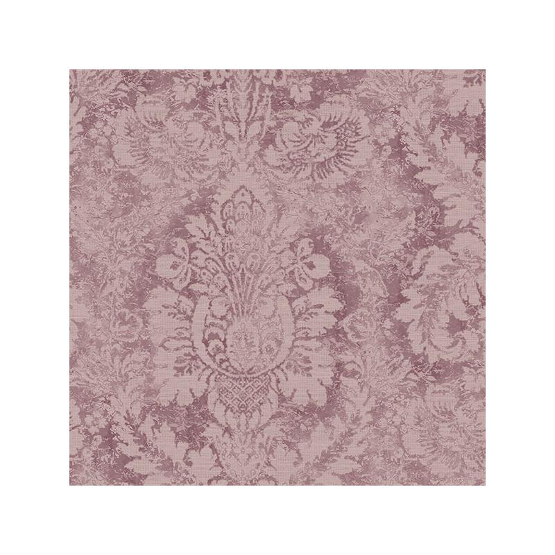 Sample AF37712 Flourish Abby Rose 4, Purple Valentine Damask Wallpaper in Plum Burgundy by Norwall