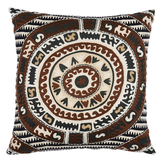 So7447105 | Corfu 20" Pillow, Black Neutral - Schumacher Furniture and Accessories