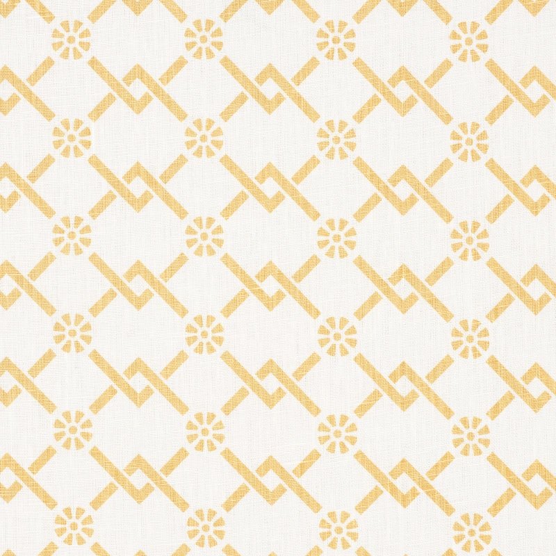 Purchase sample of 178311 Fretwork Flower, Saffron by Schumacher Fabric