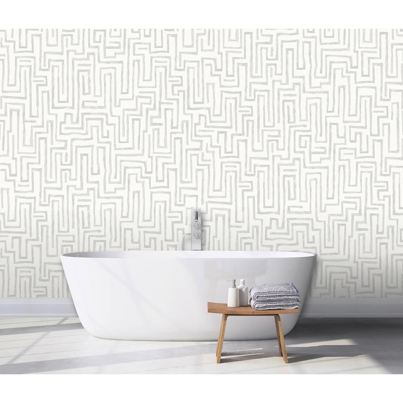 Save on ASTM3912 Katie Hunt Maze Dove Grey Wall Mural A-Street Prints Wallpaper