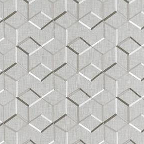 Order F1443/01 Linear Charcoal Geometric by Clarke And Clarke Fabric