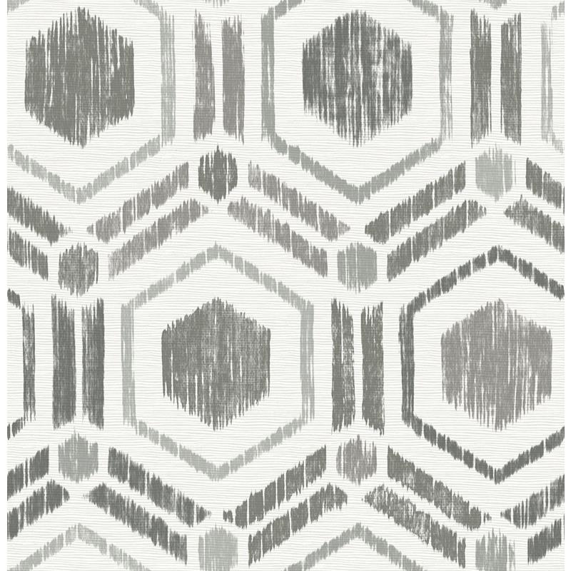 Sample 2901-25432 Perennial,  Borneo Taupe Geometric Grasscloth Wallpaper by A Street Prints