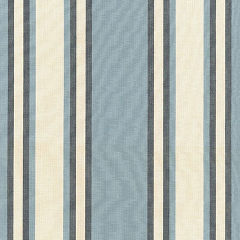Purchase sample of 62980 Seneca Cotton Stripe, Chambray/ Indigo by Schumacher Fabric