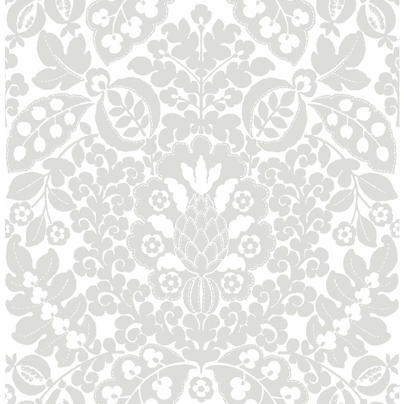 Sample 4081-26335 Happy, Marni Grey Fruit Damask by A-Street Prints Wallpaper