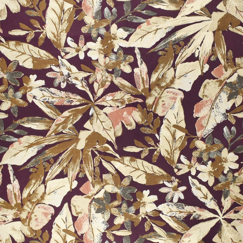 View F3009 Plum Floral Upholstery Greenhouse Fabric