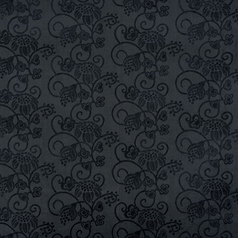 Purchase sample of 70181 Calliope Embroidery, Black by Schumacher Fabric