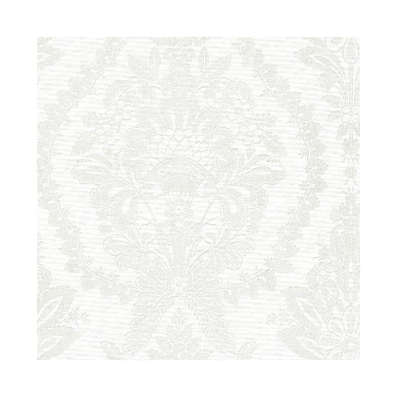 Sample - HC7588 Handcrafted Naturals, Heritage Damask White Beige Ronald Redding