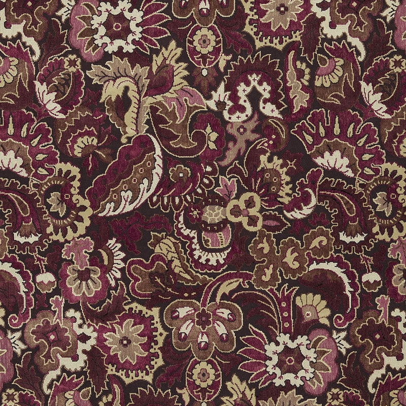 Purchase sample of 64832 Velours Oriental, Aubergine by Schumacher Fabric