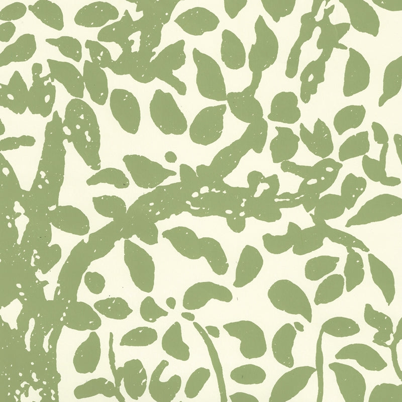 Sample 2030-02WP Arbre De Matisse, Jungle Green on Off White by Quadrille Wallpaper