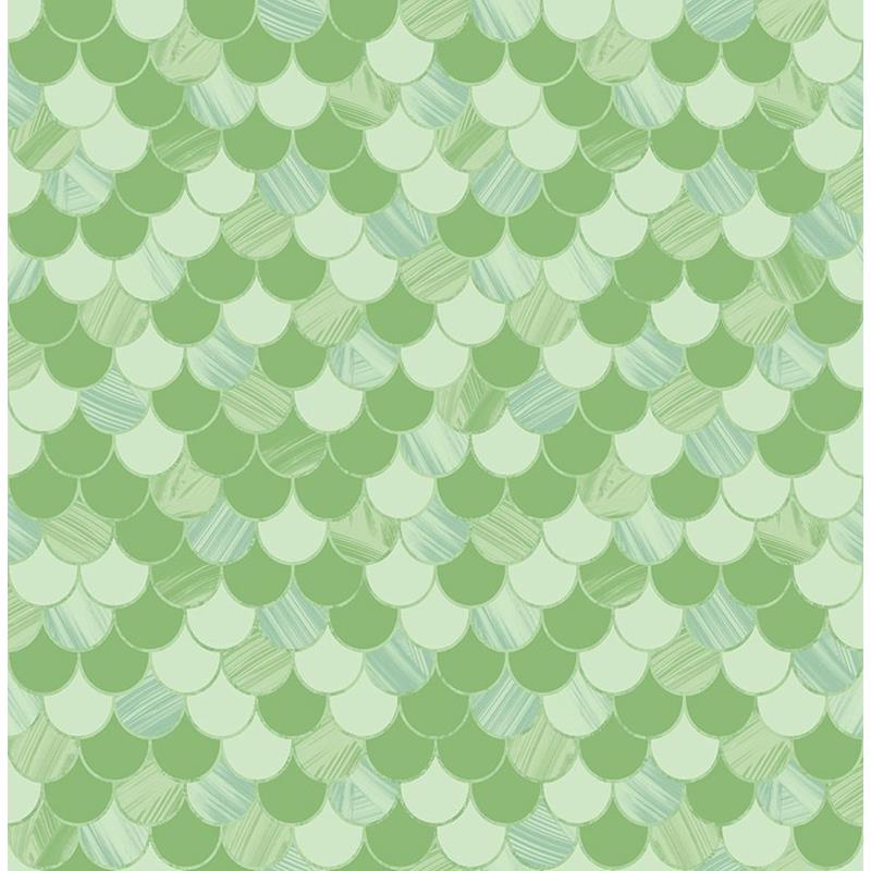 Sample TA20901 Tortuga, Green, Fish Scales by Seabrook Wallpaper