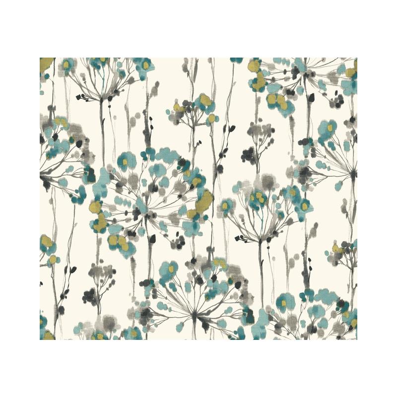 Sample PSW1096RL Simply Candice, Botanical Blue Peel and Stick Wallpaper
