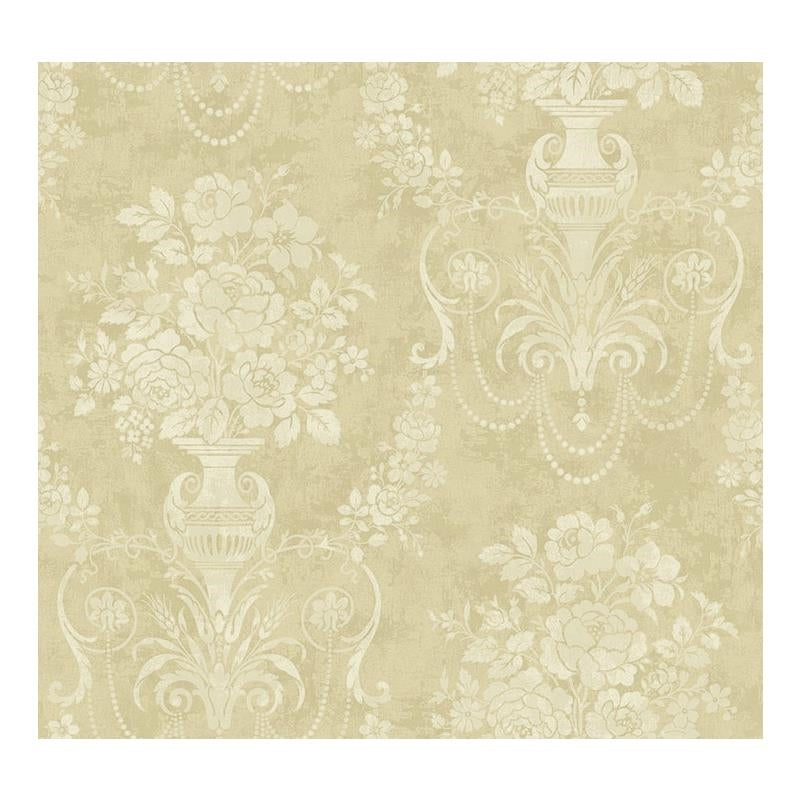 Sample Carl Robinson  CR30505, Kenton color Metallic Gold  Damask Wallpaper