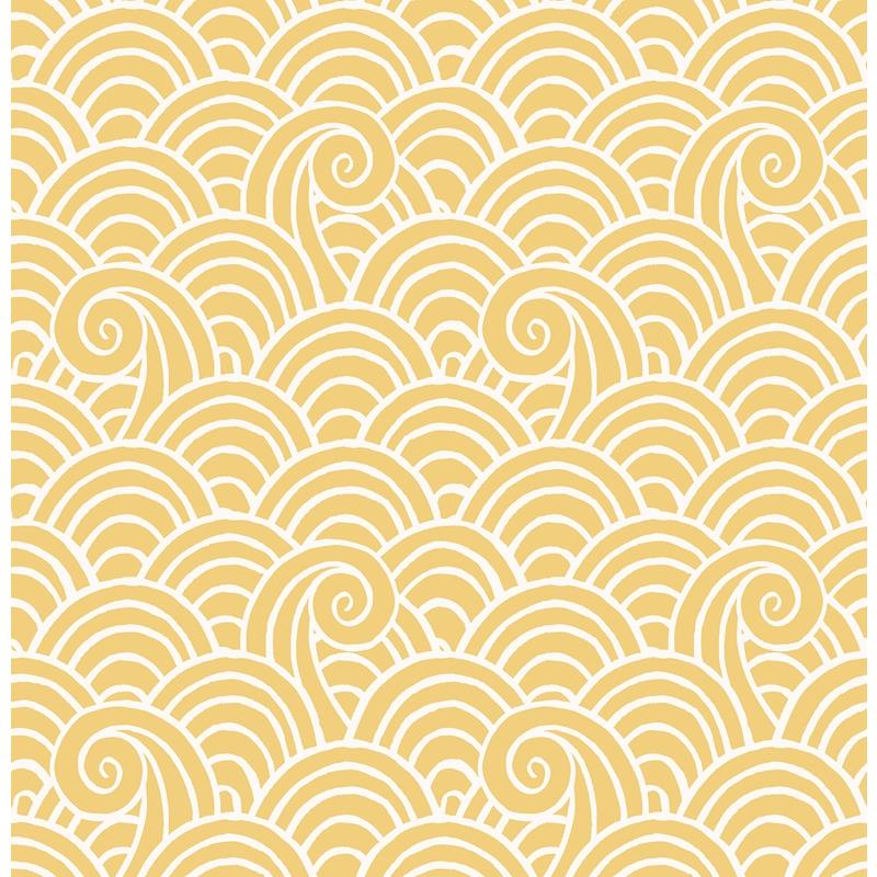 Shop 4081-26307 Happy Alorah Yellow Wave Yellow A-Street Prints Wallpaper